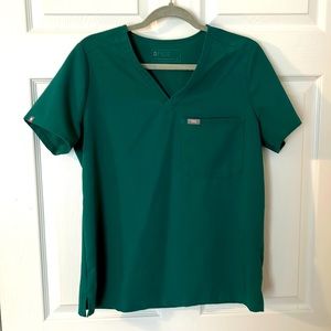 Hunter green scrub top